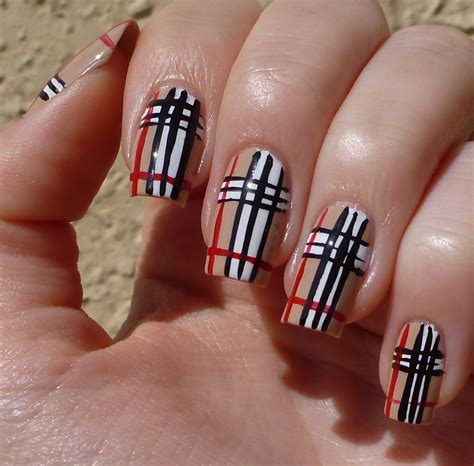 burberry design on toe nails|Burberry nail strips.